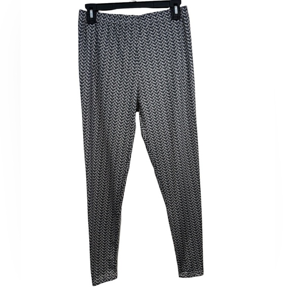 Chain Link Design Black and Gray Leggings Juniors Girls Size L ☀️ - Picture 1 of 14